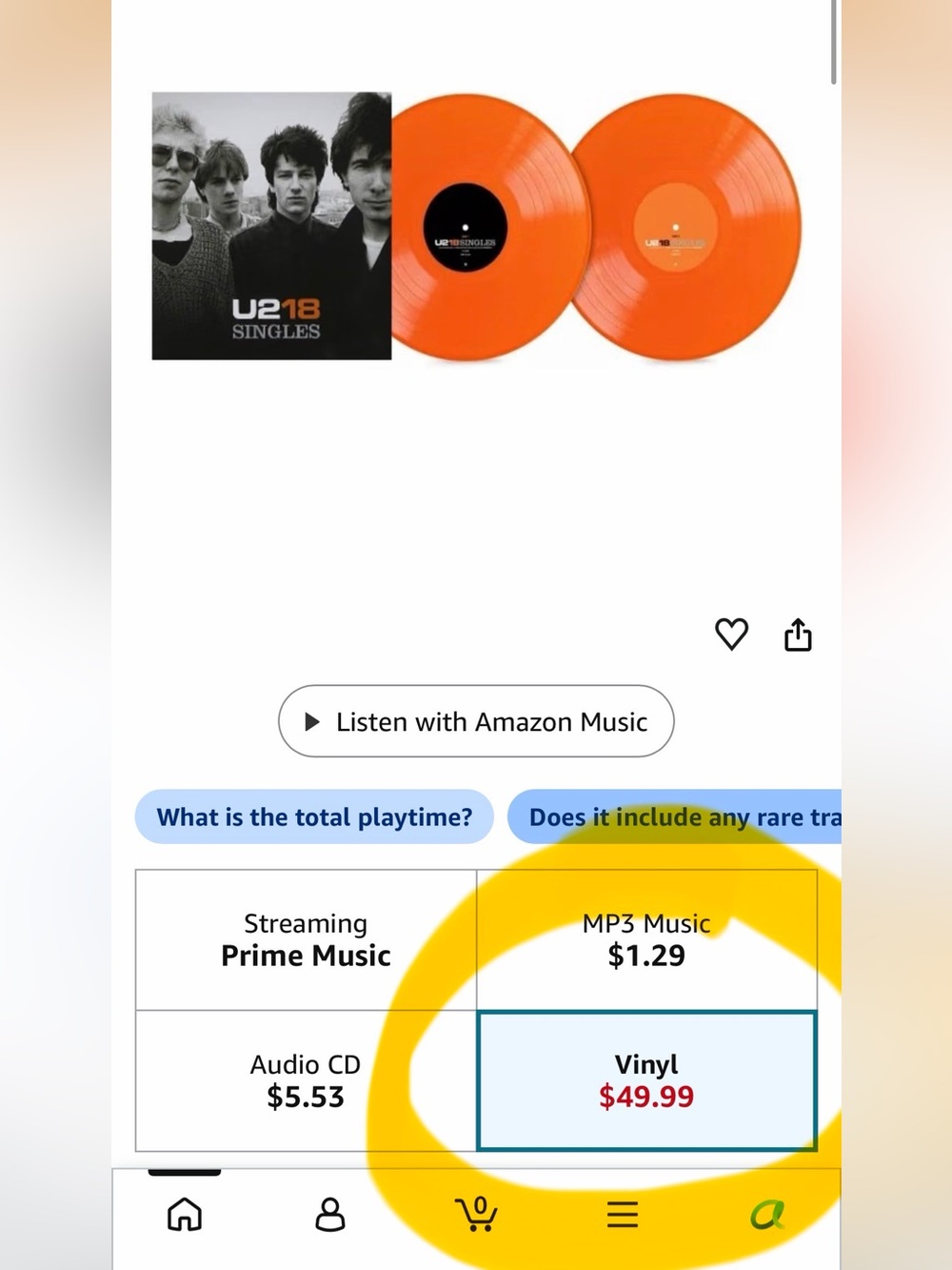 U218 Singles Orange Vinyl LP – Official Release